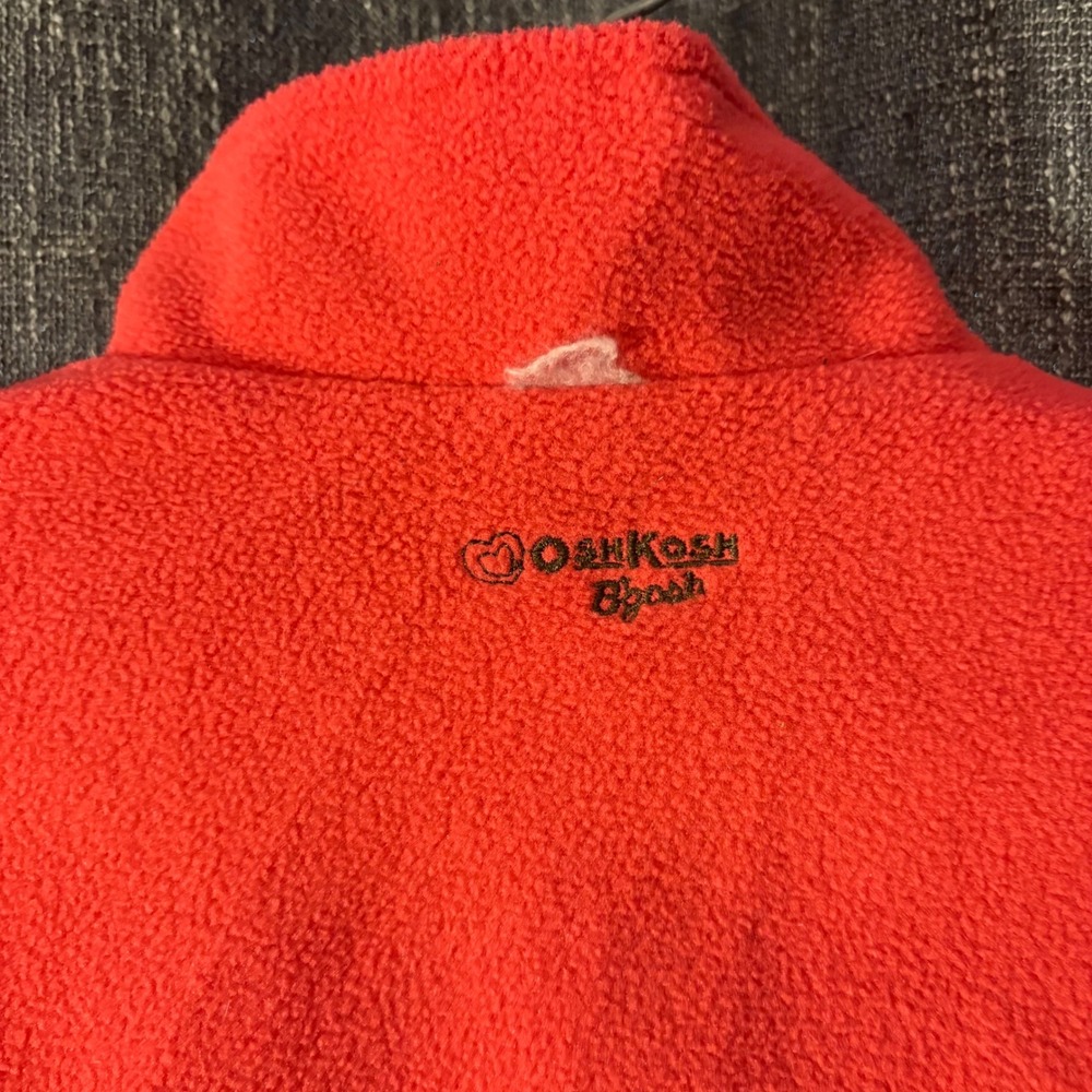 OshKosh B'gosh Reversible Zipper Jacket Pink Brown Fleece Windbreaker (Girls 6x) - Picture 4 of 10